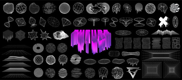 图形盒通用几何形状的80 -90年代图片下载