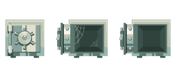 安全的空盒子，没有钱的概念。矢量图形设计插图元素图片下载