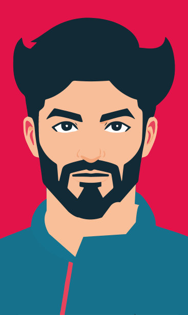 矢量肖像的一个人的头像图标在一个孤立的背景。图片下载