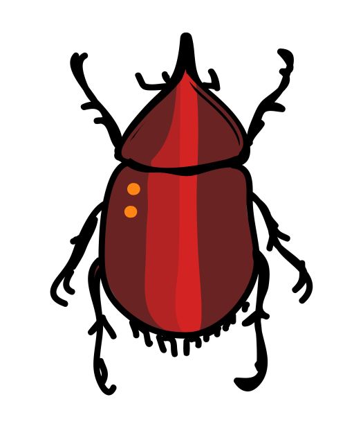 圆形背景上的雄鹿甲虫涂鸦图片下载