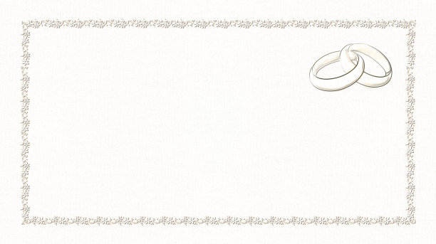 白色的婚礼背景与花卉框架和戒指图片下载