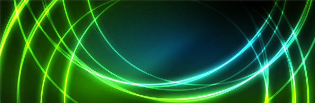 霓虹灯发光流体波线神奇能量空间图片下载