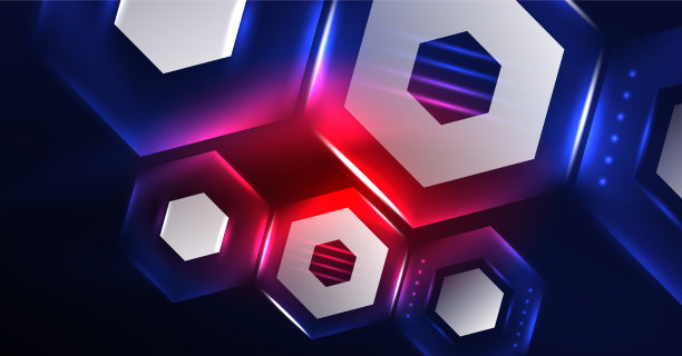 抽象背景霓虹灯六边形图片下载