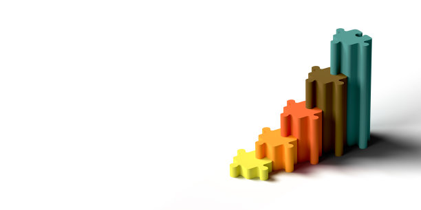 五颜六色的金融拼图形状的酒吧图片下载