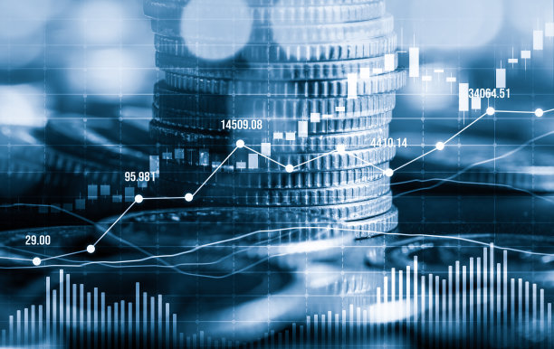 金融与货币技术背景，商业繁荣与资产概念图片下载