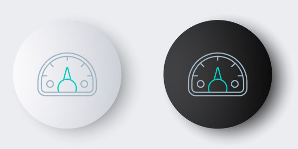 线速度表图标孤立的灰色背景图片下载