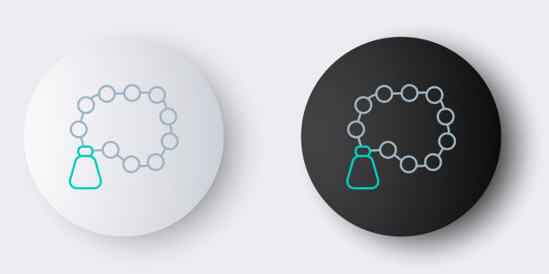 线念珠宗教图标孤立在灰色图片下载