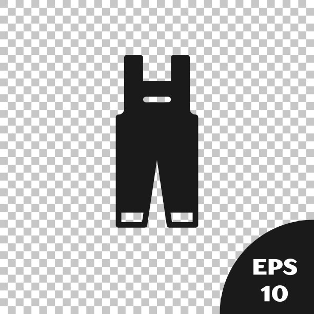 黑色工作工作服图标隔离在透明图片下载