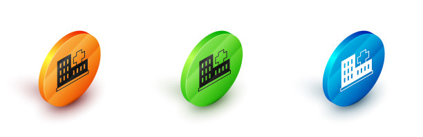 等距医学医院建筑与十字图片下载