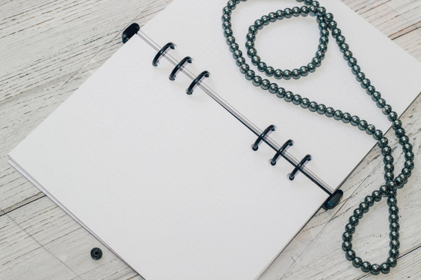 笔记本有戒指、格子纸、透明封面、串珠、款式概念图片下载