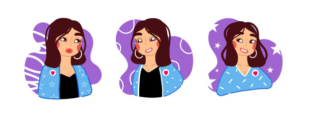 美丽的女孩。卡通，色彩鲜艳，可爱的女孩。矢量插图。图片下载