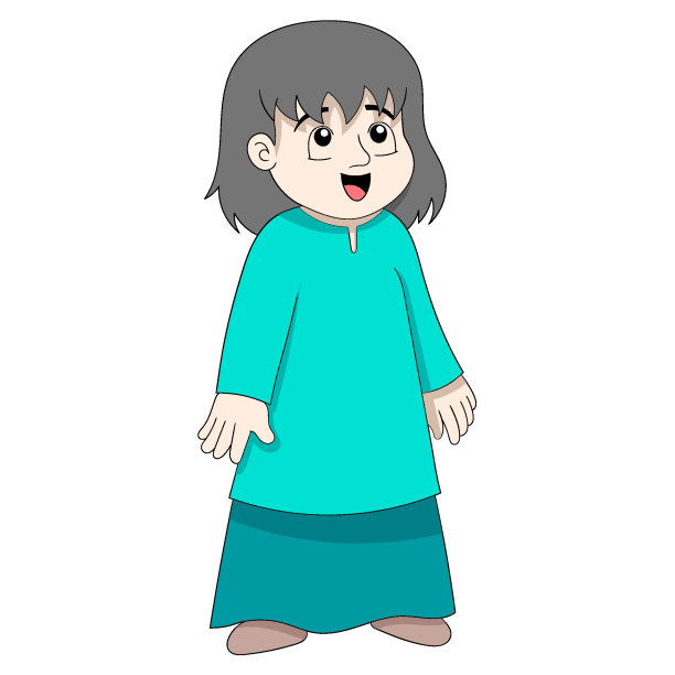 漂亮的女孩站在那里笑得甜美可爱图片下载