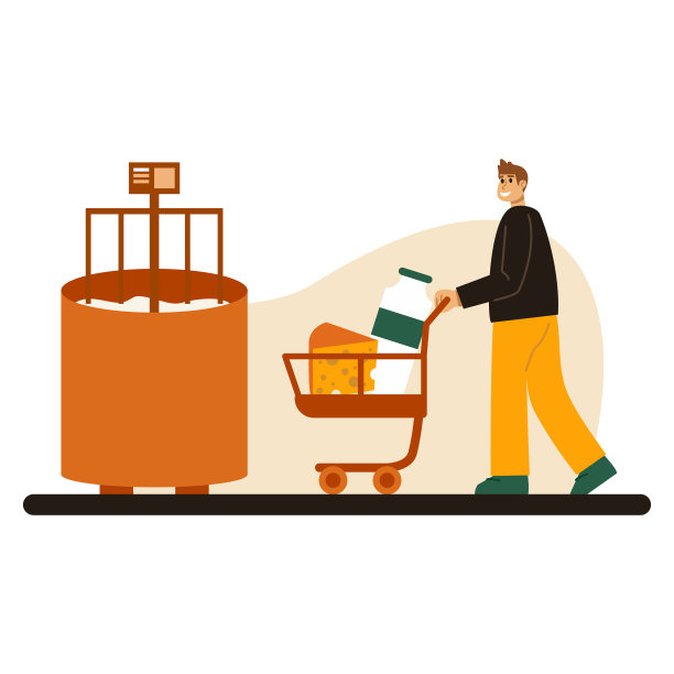 年轻人推着一罐牛奶到机器去揉配方奶粉图片下载