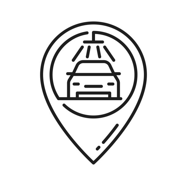 汽车护理服务，洗车在地图上的gps点图片下载