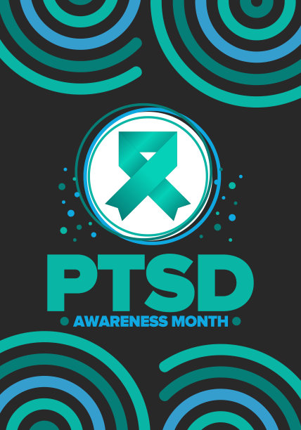 6月的创伤后应激障碍宣传月。创伤后应激障碍。这是美国一年一度的节日。医疗保健与意识设计。海报、卡片、横幅和背景。矢量图图片下载