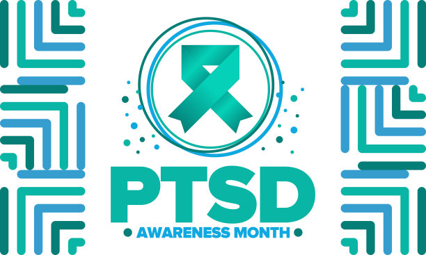 6月的创伤后应激障碍宣传月。创伤后应激障碍。这是美国一年一度的节日。医疗保健与意识设计。海报、卡片、横幅和背景。矢量图图片下载