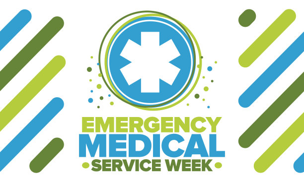 5月紧急医疗服务周。这是美国一年一度的节日。控制和保护。医疗保健设计。海报、卡片、横幅和背景。矢量图图片下载
