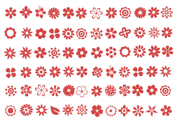 简单矢量花的剪影图片下载