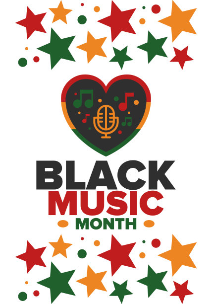 6月的黑人音乐月。非洲裔美国人音乐欣赏月。这是美国一年一度的节日。音乐的概念。海报、卡片、横幅和背景。矢量图图片下载