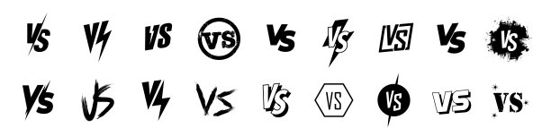 相对于图标集。VS字母集。战斗图标。图片下载