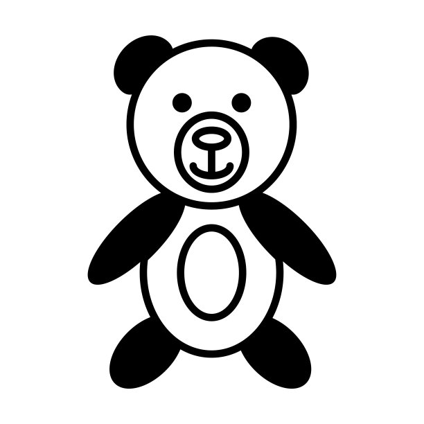 熊卡通图标，熊矢量，卡通插图图片下载