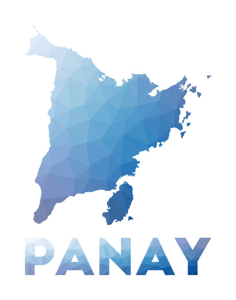 Panay的低多边形地图。岛屿的几何图解。Panay多边形地图。技术、互联网、网络概念。矢量插图。图片下载