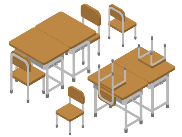 课桌面对面(无轮廓)图片下载