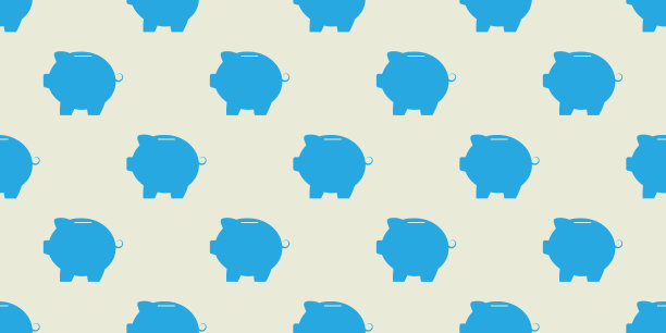 无缝的小猪储蓄罐纹理图片下载