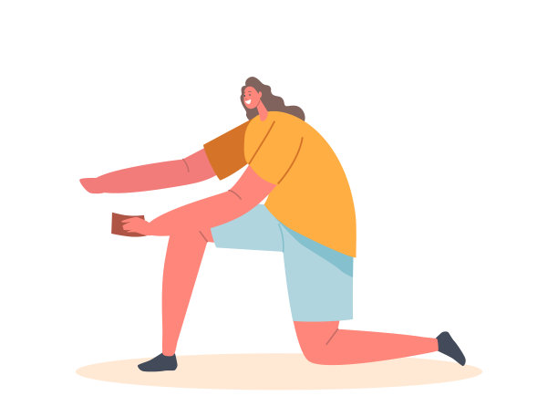 手持砂纸的女性角色，表情坚定的女性，做项目，打磨，打磨图片下载