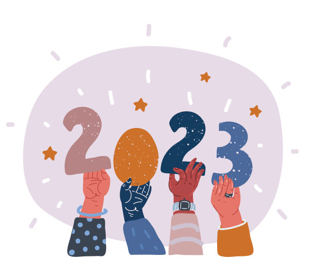 2023年手持变化的矢量插图。图片下载