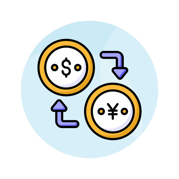 一个巧妙制作的矢量货币兑换在时尚的风格，独特的货币兑换图标图片下载