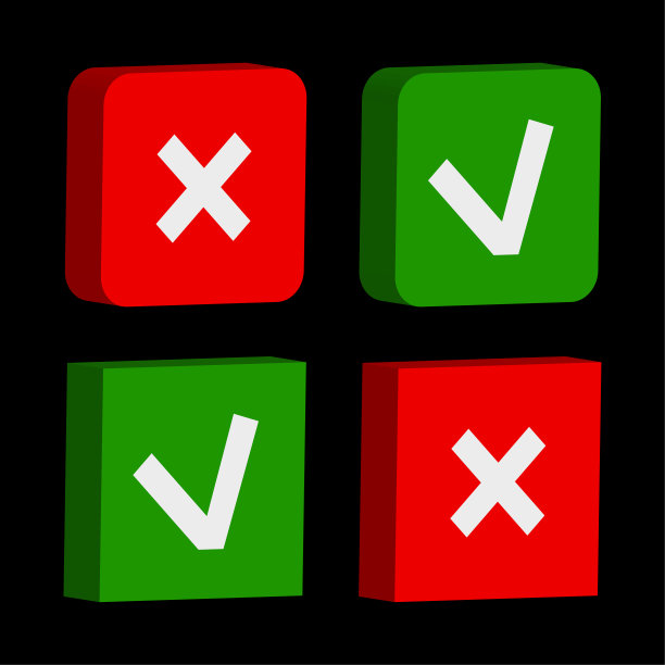 交叉打勾三维3d风格黑色背景。矢量插图。图片下载