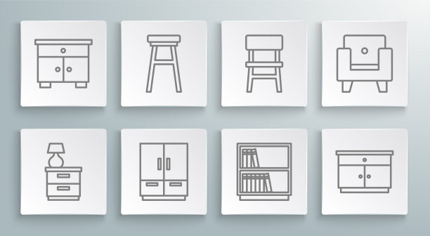 套线家具床头柜与灯椅图片下载