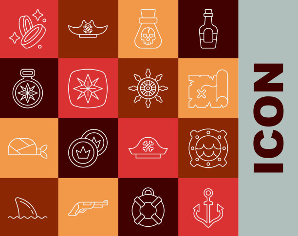 锚泊船舷窗与海景图片下载