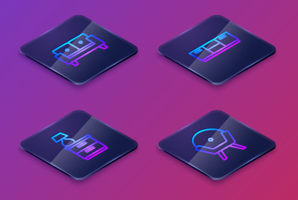 设置等距线沙发家具床头柜图片下载