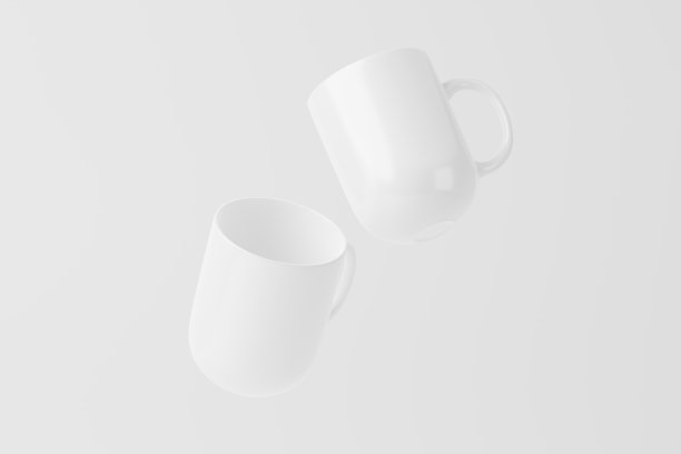 陶瓷马克杯咖啡茶白色空白3D渲染模型图片下载