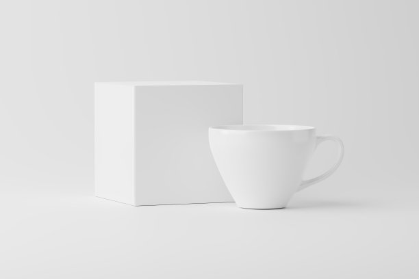 陶瓷马克杯咖啡茶白色空白3D渲染模型图片下载