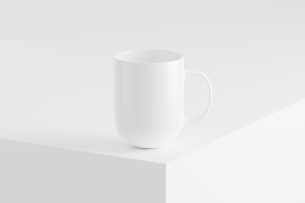 陶瓷马克杯咖啡茶白色空白3D渲染模型图片下载
