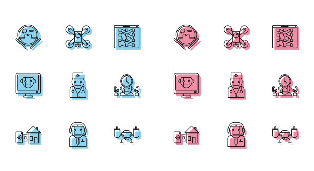 集流水线智能家庭工人机器人吸尘器机器人图片下载