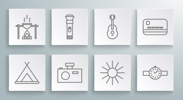 设置线路旅游帐篷手电筒照相机图片下载