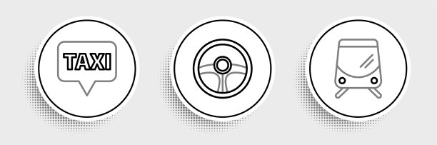 设置有轨电车和铁路地图指针与出租车图片下载