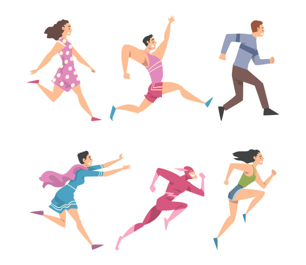 男人和女人的性格在匆忙和奔跑图片下载