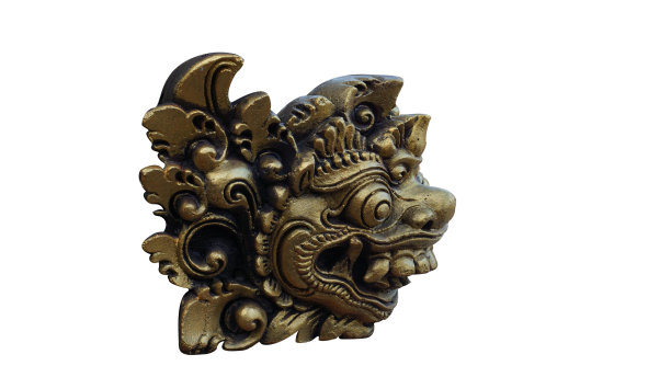 巴厘浮雕与白色背景股票照片图片下载