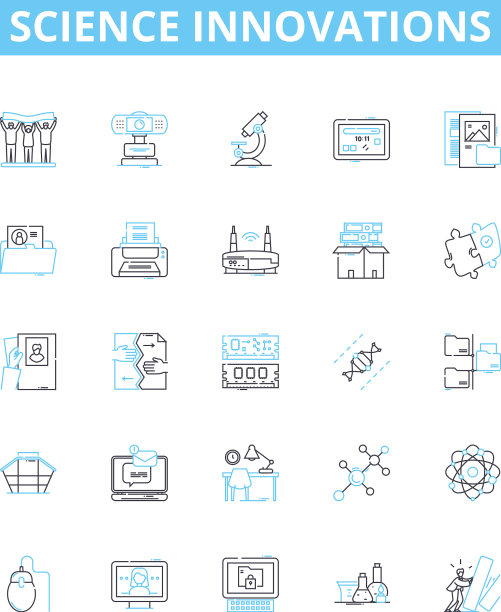 科学创新线图标集图片下载