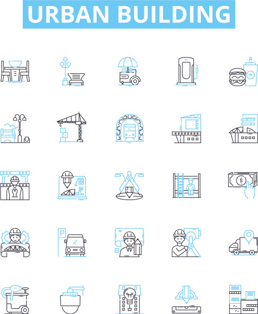 城市建筑线条图标设置城市图片下载