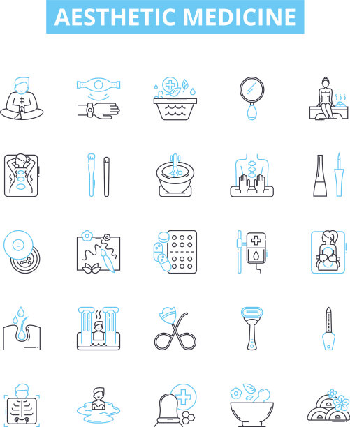 美容医学线图标集图片下载