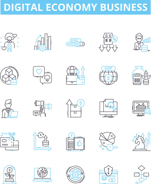 数字经济业务线图标集图片下载