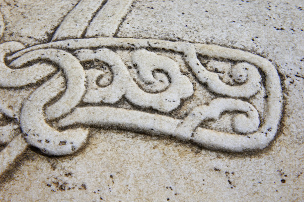 石头上的复古装饰。特写无缝纹理。石头纹理。浮雕图案。图片下载