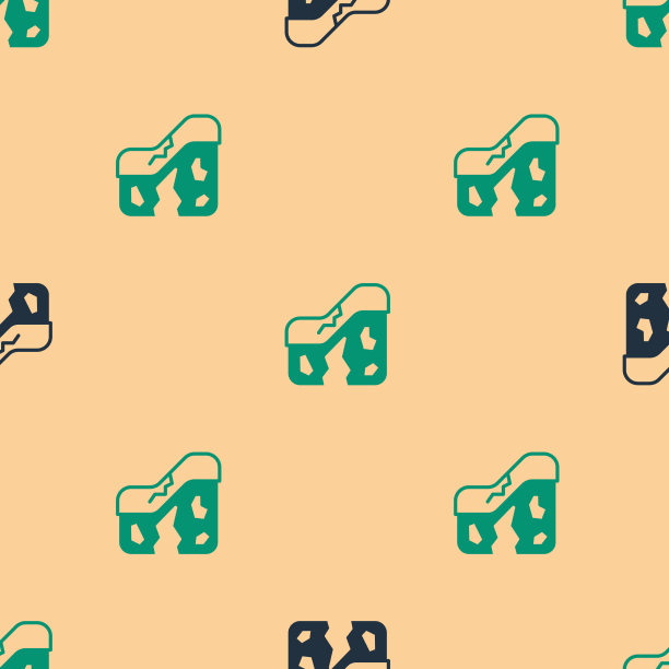 绿色和黑色的地质断层图标被隔离图片下载