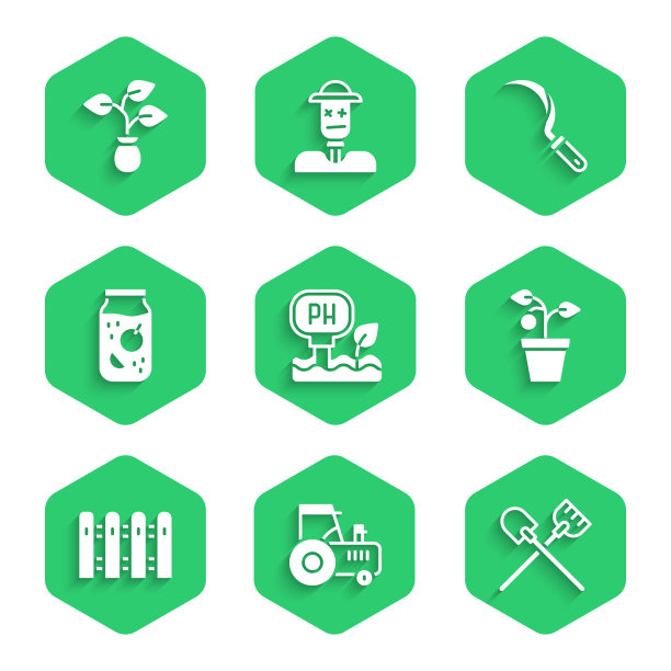 设置土壤ph值测试拖拉机铲花盆图片下载